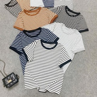 SET Đồ Bộ Bigsize Nữ Áo Thun Kẻ Sọc Kèm Quần Suông Ống Rộng Cho Chubby A285 Q564