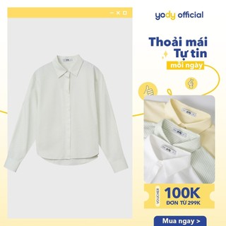 Áo sơ mi nữ YODY cotton thô casual thiết kế đơn giản TRA - WCSH25A232