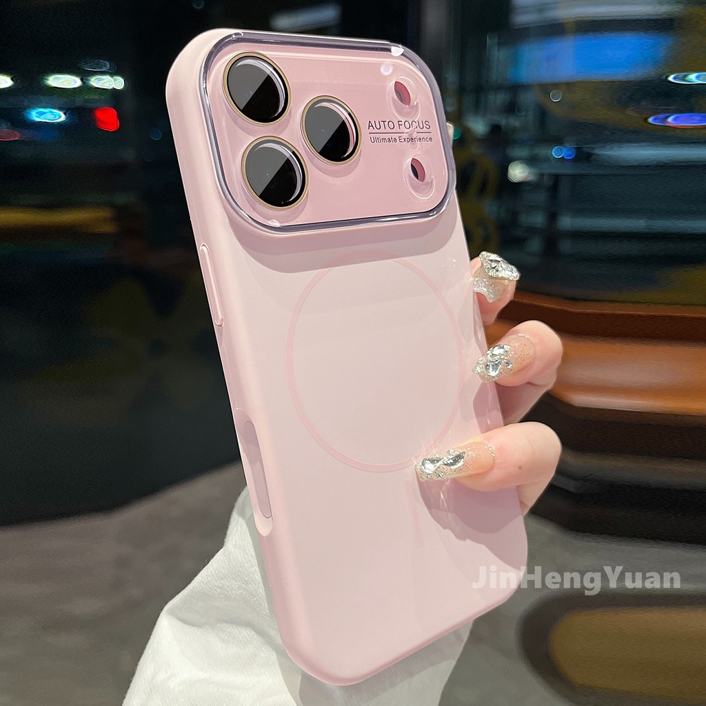 Ai Nút Cửa Sổ Lớn Cao Cấp Vô Hình Từ Tính Silicon Lỏng Cho IPhone 17 16 15 14 13 Pro Max 17Air Ống Kính Kính Vỏ Bảo Vệ
