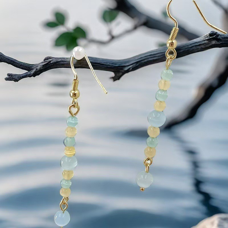 Mỏng hơn opal bông tai tròn nhiều màu sắc, handmade nhẹ sang trọng