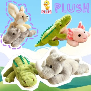 PLUS✨Hàng✨Nằm Cáo Hippopotamus Cá Sấu Sang Trọng Búp Bê Dễ Thương Salamander Tê Giác Đồ Chơi Sang Trọng Đồ Chơi Trẻ Em Đồ Chơi Bạn Gái Quà Tặng Trẻ Em Quà Tặng Giáng Sinh Sang Trọng Quà Tặng COD