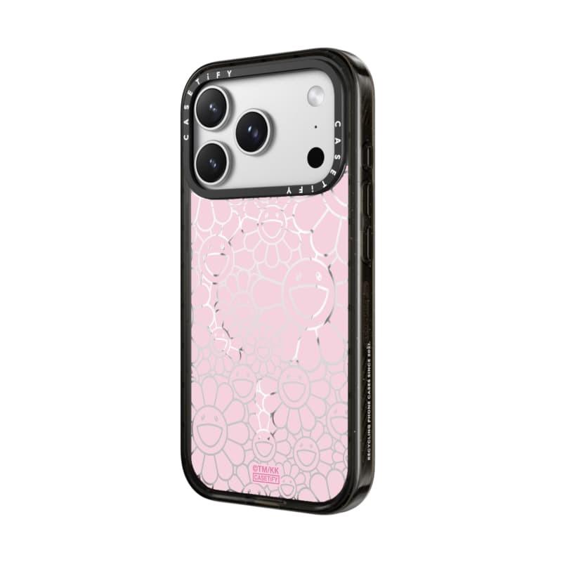 TAKASHI MURAKAMI x CASECASE: FLOWERS BLOOM MULTI-FLOWERS (HỒNG) Vỏ tác động hút từ tính cứng trong suốt cho Apple IPhone 12 13 14 15 16 17 Pro Max Air Plus có hộp