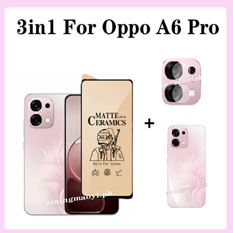 Trọn bộ 4 trong 1 cho [Oppo A6pro, A5pro, A5, A3, A3X] - Ốp lưng trong suốt + màng màng màng gốm + Ống kính máy ảnh + Tấm bảo vệ mặt sau, Bảo hiểm toàn diện tối ưu