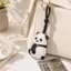 QEARY Panda Móc Khóa, Móc Khóa Đồ Trang Trí Gấu Trúc Mặt Dây Chuyền Dây, Dễ Thương Da PU Trang Trí Túi Treo Quyến Rũ Nam