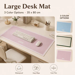 Thảm Lót Bàn Màu Trơn Hàn Quốc 35x80cm Chống Nước Dễ Lau Da PVC Lót Chuột Lớn Cho Bàn Học Văn Phòng Ký Túc