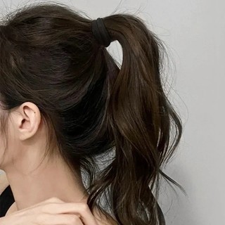 50 / 100 / 200 Chiếc Dây Buộc Tóc Co Giãn Cao Cho Nữ - Dây Buộc Tóc Liền Mạch Màu Đen Đuôi Ngựa Giá Đỡ