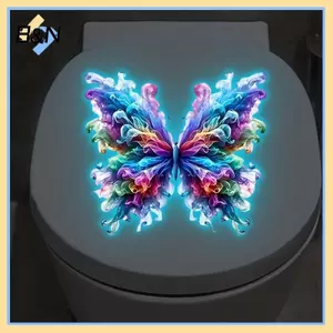 B & N Glow in the Dark Luminous Butterfly Wall Stiers Đề can đầy màu sắc có thể tháo rời cho nhà vệ sinh Trang trí phòng khách phòng ngủ.