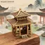 {AKIN} Mô hình ngôi nhà cổ bằng đồng thau Trung Quốc Các bức tượng nhỏ trang trí nội thất Giọng cho kệ sách Phòng khách Văn phòng Bộ sưu tập nghệ thuật vượt thời gian {a}