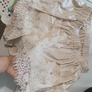 Quần short ngủ ren Satin lụa, phong cách cổ điển Y2K