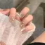 Đeo Móng Tay Champagne Làm Trắng Kim Cương Sang Trọng Handmade Mắt Mèo Miếng Móng Tay 30 Miếng