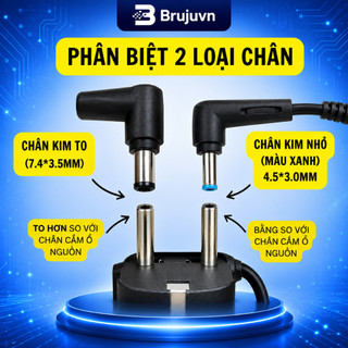 BJ Sạc 45w 65w 90w Laptop HP chân to chân nhỏ sạc HP Envy Elitebook Pavilion X360 Probook Compaq 100% Chính hãng