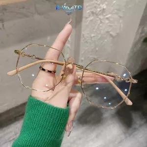 E-WOITD Thời Trang Đa Giác Chống Ánh Sáng Xanh Kính Nam Nữ Khung Lớn Kính Mắt Unisex Kính Mắt E-WOITD