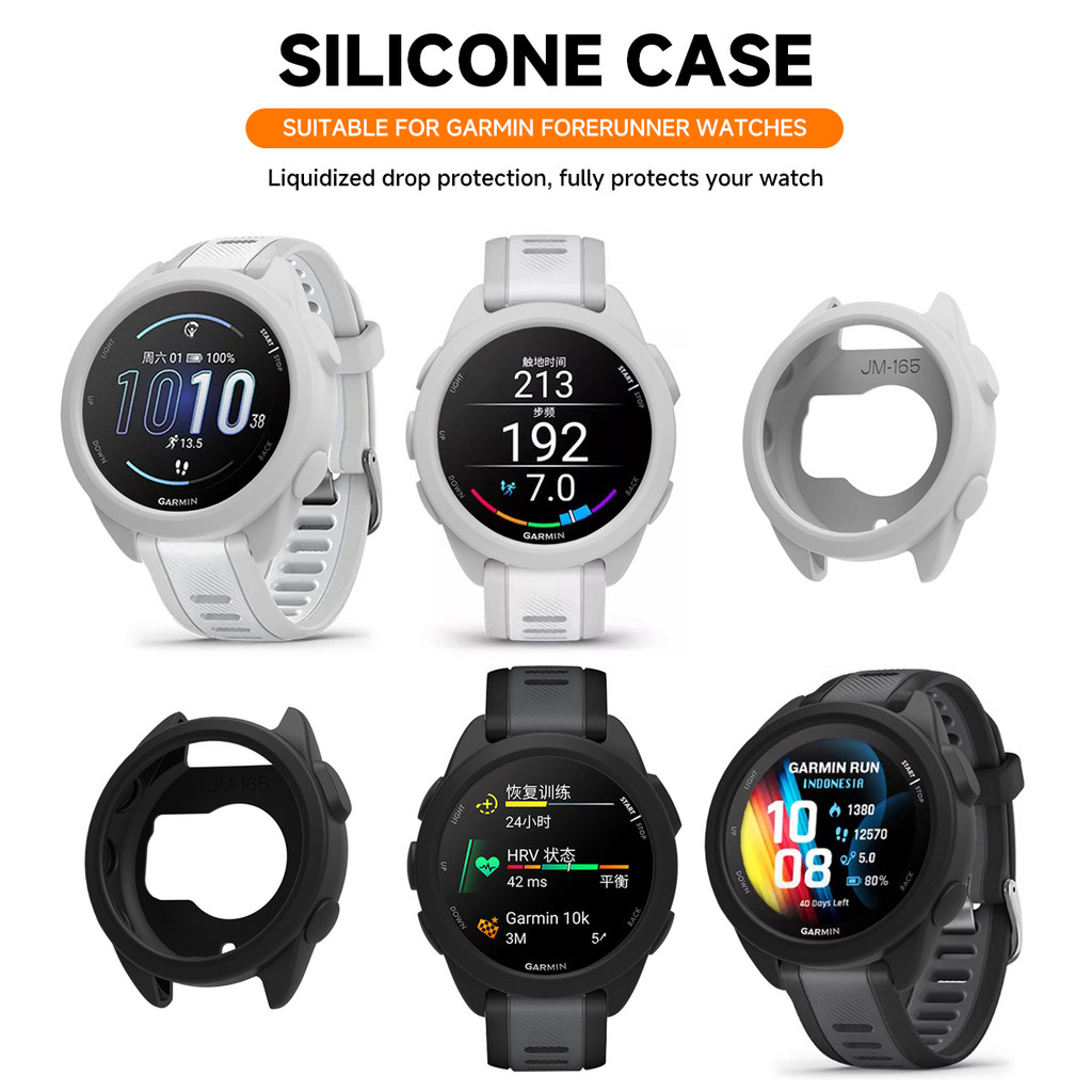 Ốp lưng + dây đeo silicon cho Garmin Forerunner 165 dây đeo thể thao mềm vỏ bảo vệ rỗng