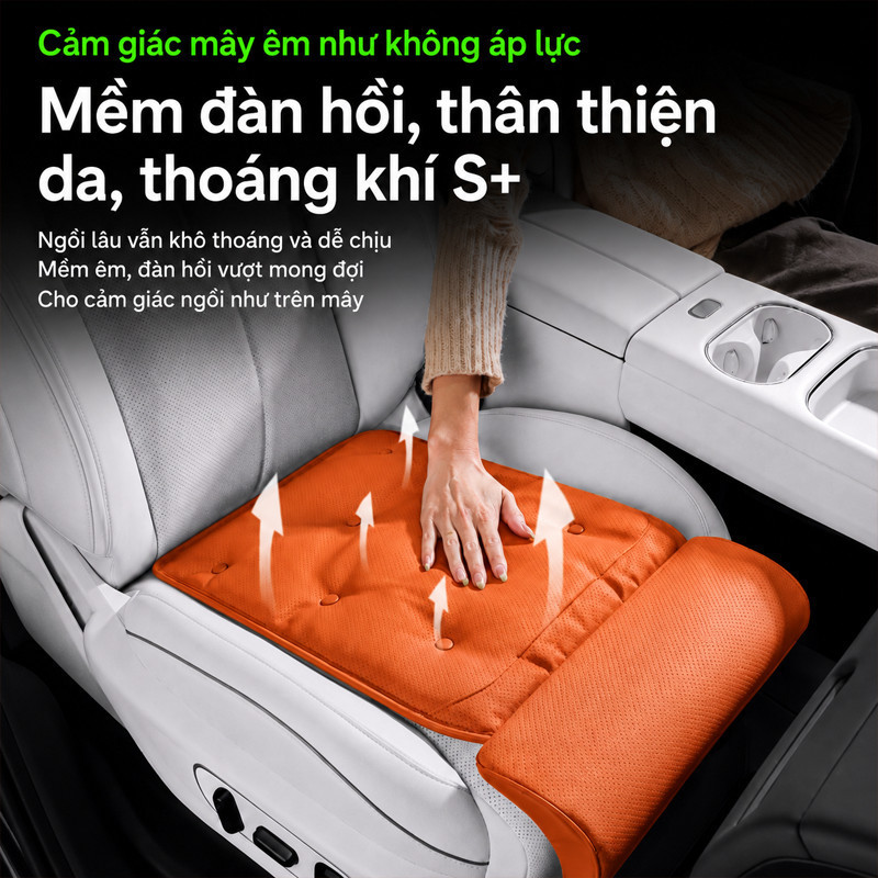 Đệm Ngồi Ô Tô Cao Cấp – Lót Ghế Da PU/Nappa, Thoáng Khí, Bảo Vệ Nội Thất, Phụ Kiện Xe Hơi
