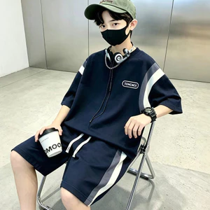 Bộ đồ thể thao Cotton mát mẻ mùa hè cho trẻ em Phiên bản Hàn Quốc Quần Short ngắn tay dáng rộng cỡ 80-170 ZDOK