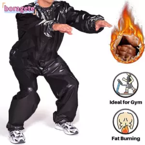 Bộ đồ tắm hơi BORAGETE, Bộ đồ tập thể dục giảm cân S-4XL, Áo hoodie thể dục chống rách Bộ đồ thể thao hạng nặng Phòng tập thể dục Xông hơi