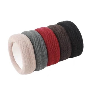 Dây Cao Su Dày Đuôi Ngựa Bóng Đầu Dây Buộc Tóc Độ Đàn Hồi Cao Liền Mạch Vòng Tóc Chăm Sóc Tóc Vải Dệt Kim Chống Mài Mòn Dây Đeo Đầu Màu Đen GZKD