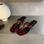 TT Tính Khí Da Báo In Ngón Chân Vuông Flip-Flops Nữ 2026 Mùa Hè Thắt Lưng Khóa Lật-Flops Sandal