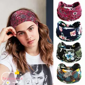 TOPTOOLCX Băng Đô Cài Tóc Bohemian In Turban Đầu Quấn Mũ Nữ