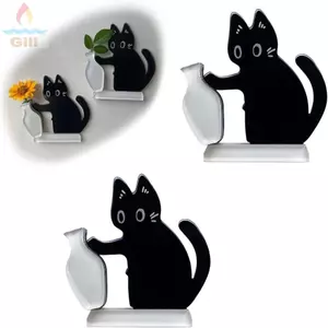 Hộp tưởng niệm lưu trữ tóc cho mèo GILL, Bộ sưu tập máy đánh trứng mèo Acrylic hoạt hình Đồ trang trí, Bình đẩy mèo từ tính dễ thương để trang trí nhà cửa