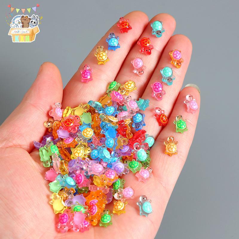[KXH] 100 Chiếc Hoạt Hình 3D Dạ Quang Rùa DIY Dopamine Màu Mini Nhựa Động Vật Phát Sáng Đêm Thu Nhỏ Các Bức Tượng Nhỏ Trang Trí Vườn Cổ Tích ELWW