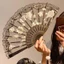 Mới Retro Phong Cách Trung Hoa Quạt Ren Khiêu Vũ Gấp Quạt Ảnh Hanfu Sườn Xám Ảnh Phong Cách Cổ Đại Đặt Đạo Cụ