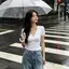 MAPLEPOET-Áo thun cổ chữ V dành cho nữ mùa hè màu trơn tay ngắn lem eo ôm vừa vặn áo Crop top