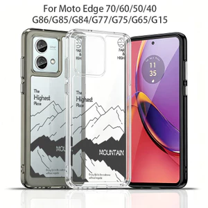 Dành Cho Moto Edge 70 / 60 / 50 / 40 G77 G67 G57 G84 G86 G56 G15 G05 G75 "Núi Tuyết Lớn" Ốp Lưng Cứng Trong Suốt / G35 G85 G06 Vỏ Motorola Chống Sốc