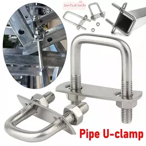 ITRUMPET 2 Bộ Kẹp U Ống, Vít Có Vách Ngăn Kẹp Vuông, Sắt Bền M6 Góc Chữ U Bu Lông Squa