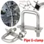 ITRUMPET 2 Bộ Kẹp U Ống, Vít Có Vách Ngăn Kẹp Vuông, Sắt Bền M6 Góc Chữ U Bu Lông Squa