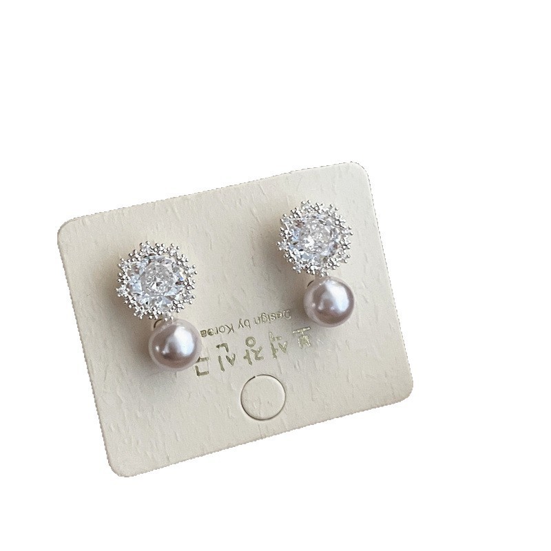 Bông tai ngọc trai Zircon mới thời trang