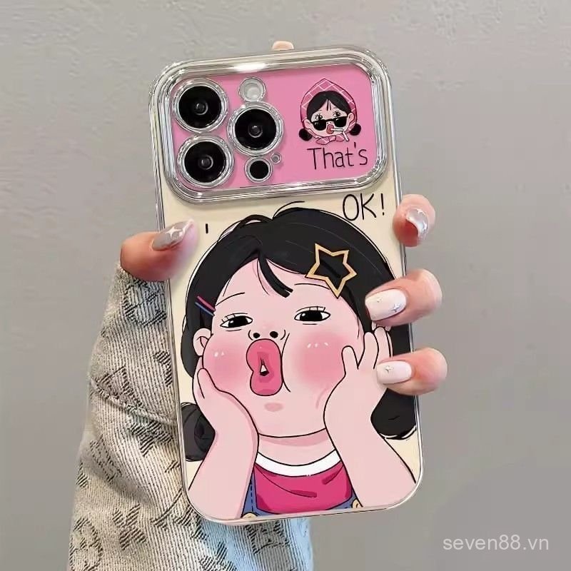 Ốp Điện Thoại Thích Hợp Cho iPhone 11 12 13 14 15 16 17 Pro max Plus Air Cô Gái Dễ Thương Chống Sốc Chống Sốc Vỏ Bảo Vệ Bao Gồm Tất Cả 5WTJ