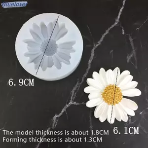 Bluelover Daisy Hoa Cúc Hoa Cúc Khuôn Silicon Có Lỗ Xe Hương Liệu Epoxy Handmade Xà Phòng Nến Khuôn DIY Trang Trí Kẹo Đóng Băng Khuôn Mới