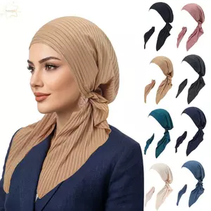 Khăn trùm đầu Pre-Tied AWNGD, Khăn trùm đầu thoáng khí nhẹ, Vải co giãn hợp thời trang Bọc đầu đan mịn dành cho nữ