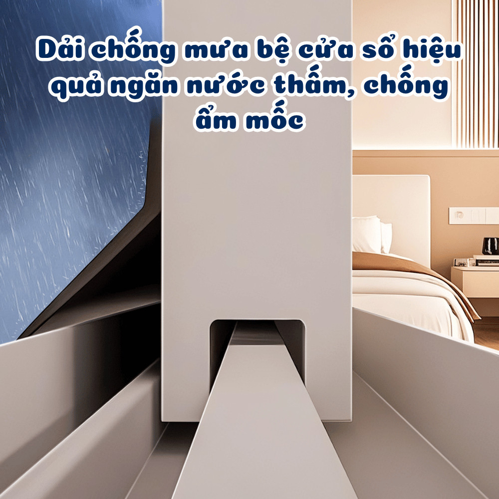 Tấm Chắn Nước Mưa Cửa Sổ HOMIE, Dải Silicone Chắn Nước Chống Thấm, Chống Dột Mùa Mưa, Dễ Lắp Đặt