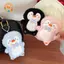 CANAMEK Hoạt Hình Dễ Thương Nơ Penguin Sang Trọng Móc Khóa Kawaii Chim Cánh Cụt Nhồi Bông Búp Bê Mặt Dây Chuyền Bapa Trang Trí Mặt Dây Chuyền Phụ Kiện Quà Tặng CSF