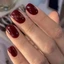 24 Chiếc Móng Tay Giả Vuông Ngắn Burgundy - Nhựa Chống Thấm Nước Để Mặc Tiệc Hàng Ngày