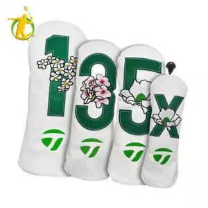 4x Vỏ bọc đầu bằng gỗ Golf Thiết bị chơi gôn Vỏ đầu chơi gôn dễ thương cho câu lạc bộ chơi gôn