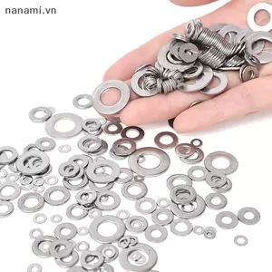180 chiếc Vòng đệm bằng thép không gỉ Vòng đệm Bộ đệm Bộ dụng cụ phân loại M2 M2.5 M3 M4 M5 M6 M8 M10 Máy giặt phẳng Grommets [VN]