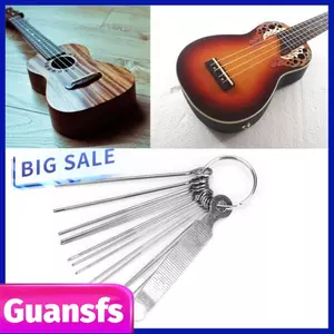 Guansfs Guitar Nut File Set Bridge Saddle Files 13 Bộ công cụ Neddles cho dây nhạc cụ