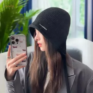 PNPIA- Mùa Đông Sang Trọng Beanies Mũ Đan Dễ Thương Cho Nữ Bé Gái Dễ Thương Bịt Tai Mũ Dệt Kim Chống Gió Cho Thời Tiết Lạnh