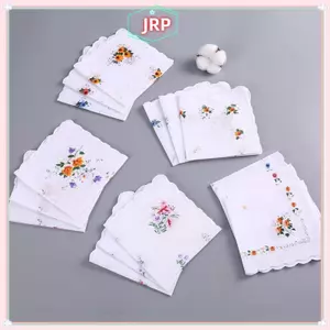 JRP 12 Pas Of Nữ Khăn Tay In Hình Cotton Nguyên Chất, Khăn Tay Cotton Nguyên Chất, Quà Lưu Niệm Đám Cưới, Quần Sca JRP