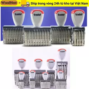 Tem lăn WOODNEST, 3, 4, 5, 6, 8, 10, 12 hoặc 14 chữ số Chiều cao nhân vật 3-18mm Tem số, Tem kinh doanh cá nhân có thể thay đổi đa chức năng Văn phòng