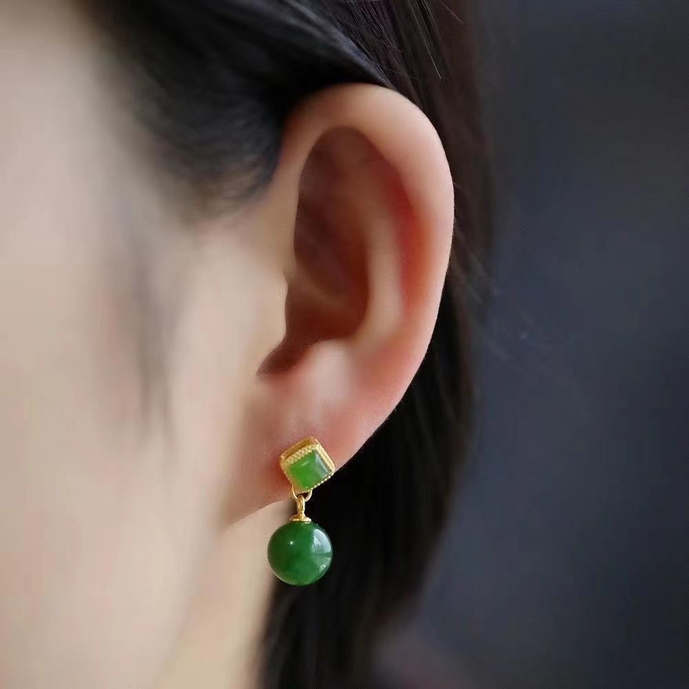 Bông tai ngọc tự nhiên thời trang cổ điển bạc S925