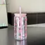 HL Kawaii Bình Nước Thẩm Mỹ Tumbler Cho Đá Cà Phê Nước ép Trà Nơ Dễ Thương Cốc Nhựa Có Nắp Ống Hút Chai Uống Di Động LMWU