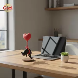 Bóng bay hình trái tim mèo in 3D treo trang trí trang trí Trang trí nội thất lãng mạn cho phòng ngủ Quà tặng bàn cưới [VN]