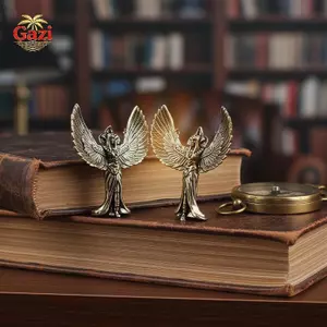 Tượng thiên thần nhỏ bằng đồng thau Bảo vệ các bức tượng nhỏ Bảo vệ tâm linh Trang trí máy tính để bàn Trang trí nội thất thanh lịch Điêu khắc sưu tập [VN]