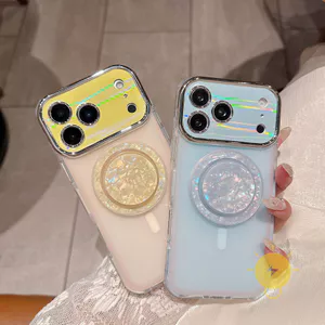 Phone Case For iPhone 17 Pro Max 16 15 14 with Griptok TPU Magnetic Sea Shell with Griptok Sea Shell Aesthetic Korean Cute