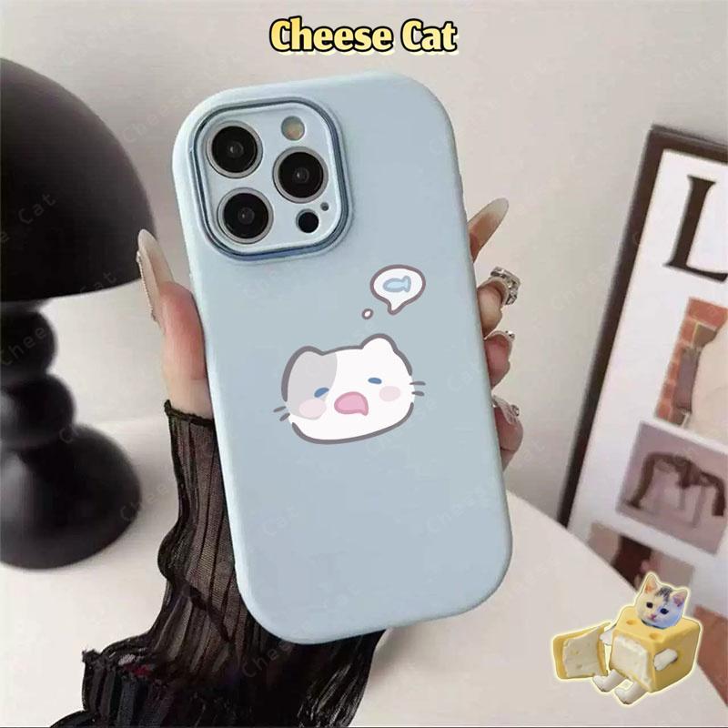 Ốp Điện Thoại Mèo Tham Lam Dễ Thương Có Dây Buộc Cho iPhone 15 14 13 12 11 16 17 Pro Max Xs Max XR 7 8 Plus