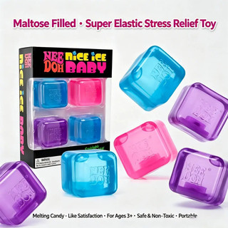 Mini Ice Cube Shape Maltose Squishy 4 Gói Di Động Bóp Fidget Cho Du Lịch Văn Phòng Giảm Căng Thẳng Trên Đường Đi